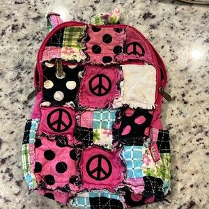 Little peace sign boutique backpack